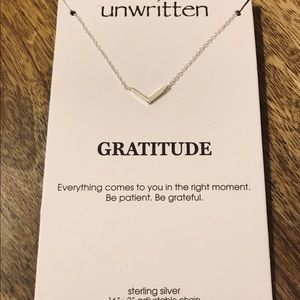 Delicate Sterling Silver Gratitude V Necklace